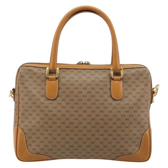 GUCCI Micro GG Supreme Handtasche PVC Beige Gold 002 104 0033 Auth gh2038