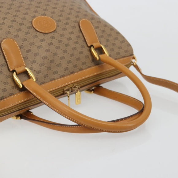 GUCCI Micro GG Supreme Handtasche PVC Beige Gold 002 104 0033 Auth gh2038