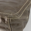 PRADA Chain Shoulder Bag Leather Gray Gold Auth gh2040SAV-15