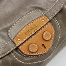 PRADA Chain Shoulder Bag Leather Gray Gold Auth gh2040SAV-17