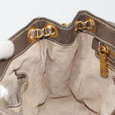 PRADA Chain Shoulder Bag Leather Gray Gold Auth gh2040SAV-21