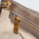 PRADA Chain Shoulder Bag Leather Gray Gold Auth gh2040SAV-22