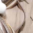 PRADA Chain Shoulder Bag Leather Gray Gold Auth gh2040SAV-24