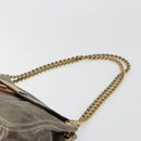 PRADA Chain Shoulder Bag Leather Gray Gold Auth gh2040SAV-8