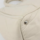 PRADA Canapa MM Hand Bag Leather White Silver Auth gh2041-14