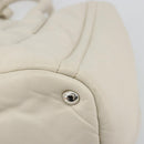 PRADA Canapa MM Hand Bag Leather White Silver Auth gh2041-15