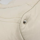 PRADA Canapa MM Hand Bag Leather White Silver Auth gh2041-16