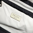 PRADA Canapa MM Hand Bag Leather White Silver Auth gh2041-19