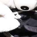 PRADA Canapa MM Hand Bag Leather White Silver Auth gh2041-12