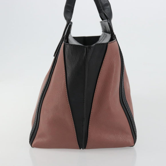 Chloe Alice Hand Bag Leather Pink Gold Auth gh2042