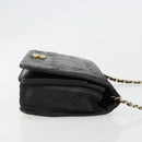 CHANEL Matelasse Ketting Schoudertas Lamsleer Zwart Goud CC Auth gh2043-3