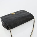 CHANEL Matelasse Ketting Schoudertas Lamsleer Zwart Goud CC Auth gh2043-6