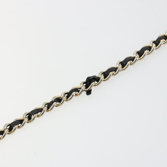 CHANEL Matelasse Ketting Schoudertas Lamsleer Zwart Goud CC Auth gh2043