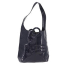 CELINE Circle Shoulder Bag Vinyl Navy Auth gh2044-1