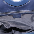 CELINE Circle Shoulder Bag Vinyl Navy Auth gh2044-14
