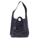 CELINE Circle Shoulder Bag Vinyl Navy Auth gh2044-2