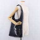 CELINE Circle Shoulder Bag Vinyl Navy Auth gh2044-21