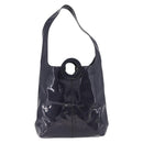 CELINE Circle Shoulder Bag Vinyl Navy Auth gh2044-3