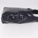CELINE Circle Shoulder Bag Vinyl Navy Auth gh2044-4