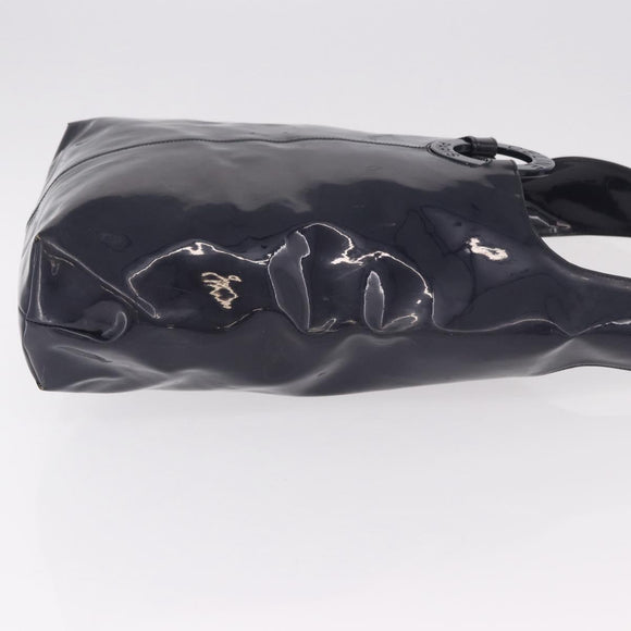 CELINE Circle Shoulder Bag Vinyl Navy Auth gh2044