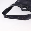 CELINE Circle Shoulder Bag Vinyl Navy Auth gh2044-7