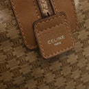 CELINE Macadam Canvas Boston Bag PVC Beige Gold Auth gh2046-17