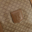 CELINE Macadam Canvas Boston Bag PVC Beige Gold Auth gh2046-18