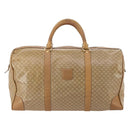 CELINE Macadam Canvas Boston Bag PVC Beige Gold Auth gh2046-13