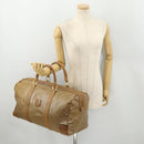 CELINE Macadam Canvas Boston Bag PVC Beige Gold Auth gh2046-24