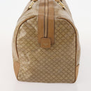 CELINE Macadam Canvas Boston Bag PVC Beige Gold Auth gh2046-3