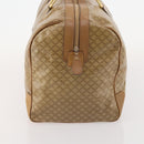 CELINE Macadam Canvas Boston Bag PVC Beige Gold Auth gh2046-4