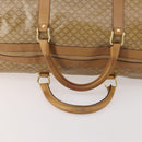 CELINE Macadam Canvas Boston Bag PVC Beige Gold Auth gh2046-7