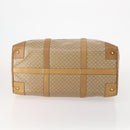 CELINE Macadam Canvas Boston Bag PVC Beige Gold Auth gh2046-5