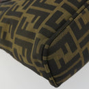 FENDI Zucca Canvas Hand Bag Black Brown Auth gh2047-14