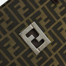 FENDI Zucca Canvas Hand Bag Black Brown Auth gh2047-17