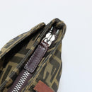 FENDI Zucca Canvas Hand Bag Black Brown Auth gh2047-10