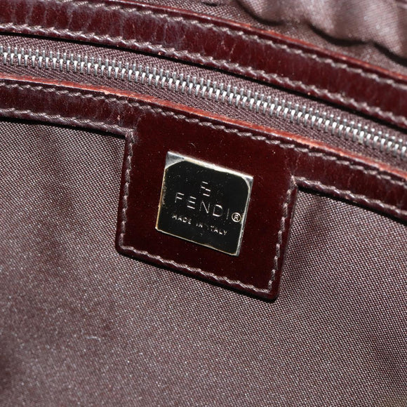 FENDI Zucca Canvas Hand Bag Black Brown Auth gh2047