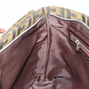 FENDI Zucca Canvas Hand Bag Black Brown Auth gh2047-20