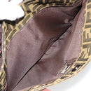 FENDI Zucca Canvas Hand Bag Black Brown Auth gh2047-23