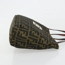 FENDI Zucca Canvas Hand Bag Black Brown Auth gh2047-3