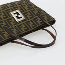 FENDI Zucca Canvas Hand Bag Black Brown Auth gh2047-7