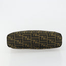 FENDI Zucca Canvas Hand Bag Black Brown Auth gh2047-5