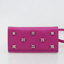 Salvatore Ferragamo Studio Box Hand Bag Leather 2way Pink Silver Auth gh2052SAV-5
