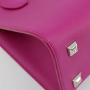 Salvatore Ferragamo Studio Box Hand Bag Leather 2way Pink Silver Auth gh2052SAV-17