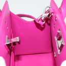 Salvatore Ferragamo Studio Box Hand Bag Leather 2way Pink Silver Auth gh2052SAV-21