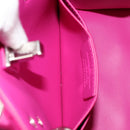 Salvatore Ferragamo Studio Box Hand Bag Leather 2way Pink Silver Auth gh2052SAV-23