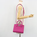 Salvatore Ferragamo Studio Box Hand Bag Leather 2way Pink Silver Auth gh2052SAV-24