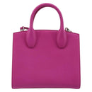 Salvatore Ferragamo Studio Box Hand Bag Leather 2way Pink Silver Auth gh2052SAV-2