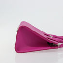 Salvatore Ferragamo Studio Box Hand Bag Leather 2way Pink Silver Auth gh2052SAV-3