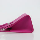 Salvatore Ferragamo Studio Box Hand Bag Leather 2way Pink Silver Auth gh2052SAV-4